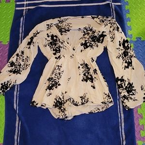 White and black long sleeve onsie
